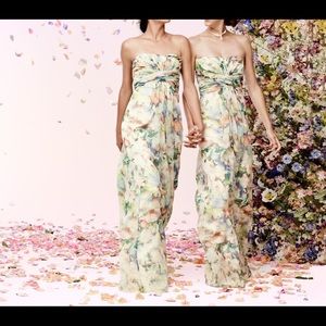 David’s Bridal Long Chiffon Printed Dress sz8